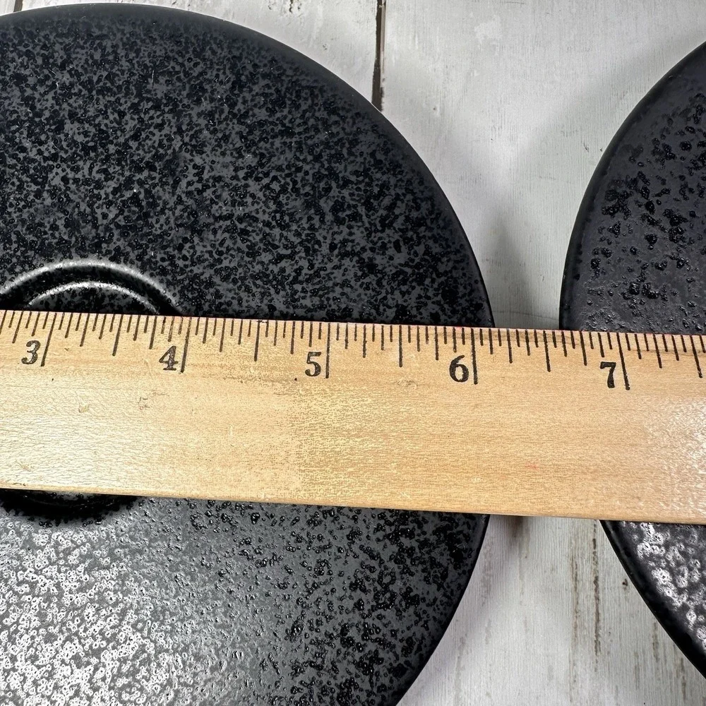 2 Crate & Barrel Domo Onyx Stoneware Saucers Portugal 6.2in Discontin Design Sto